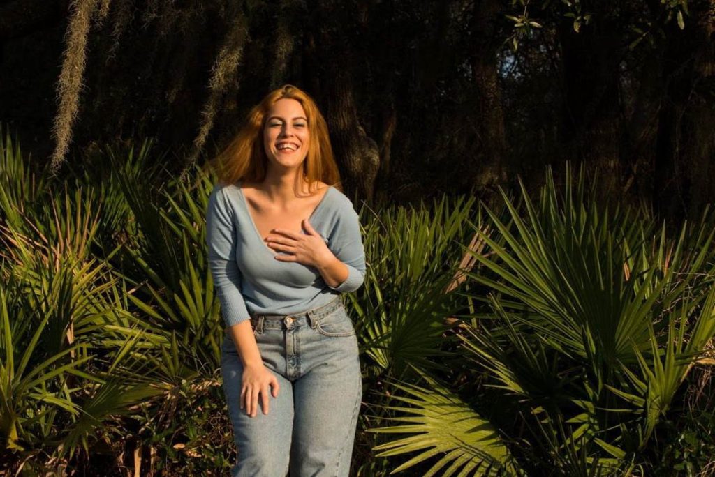 a woman in florida smiling